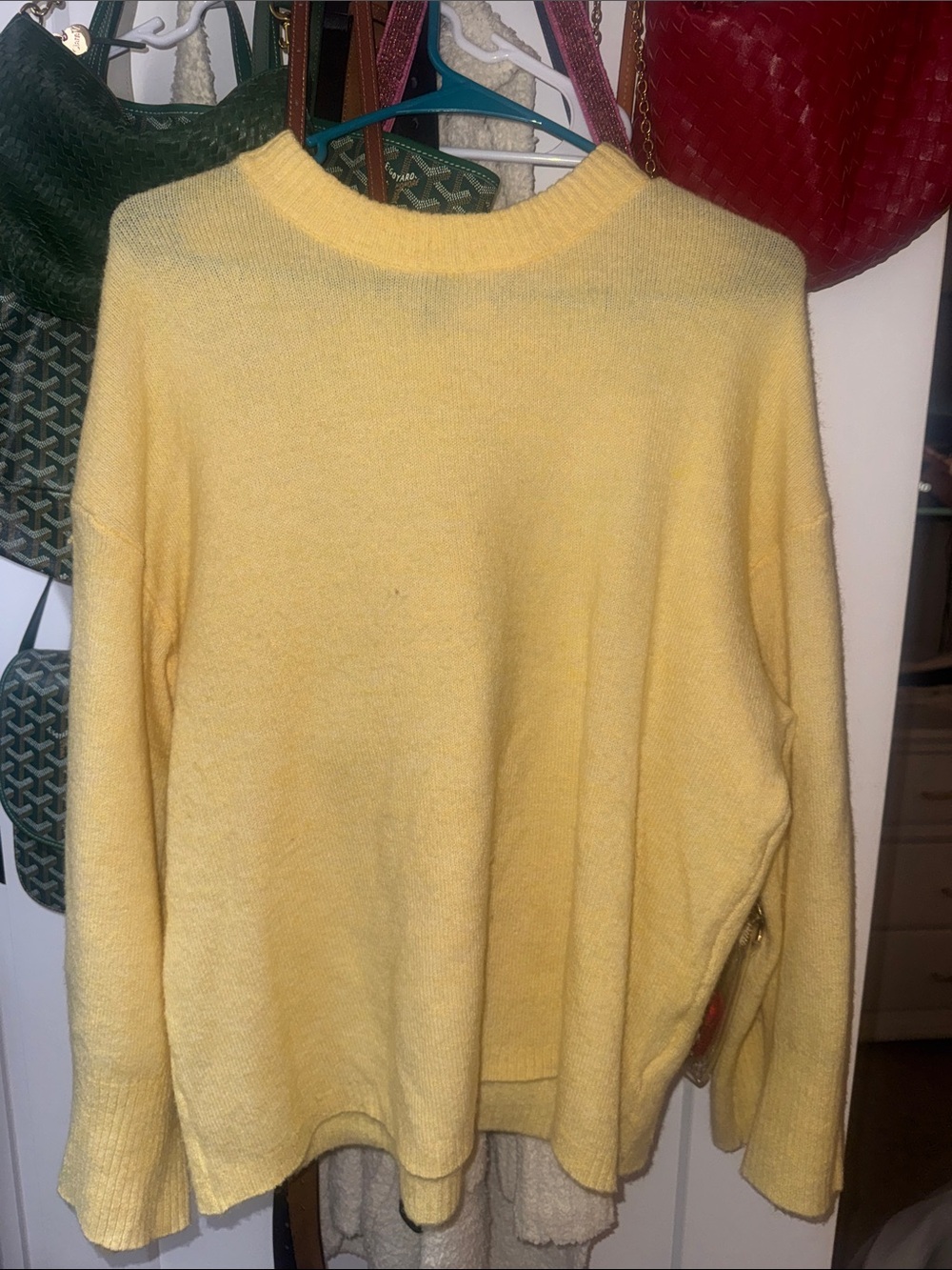 H&M Women's Yellow Crewneck Sweater